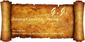 Georgijevits Jerne névjegykártya